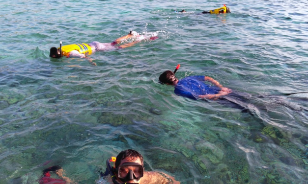 Kegiatan Olahraga Snorkeling Di Permukaan Air