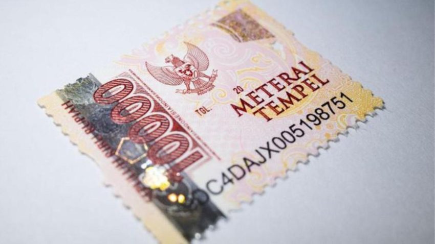 Label Materai Dalam Sebuah Dokumen Tertentu