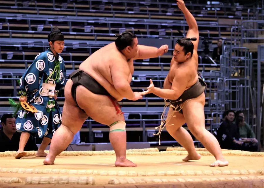 Olahraga Berbadan Besar Sumo Dengan Beberapa Teknik