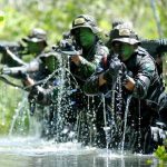 Seorang Anggota Prajurit Dengan Tugas Keamanan