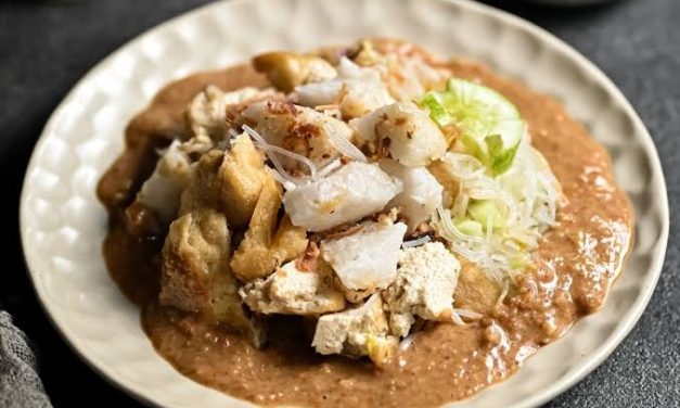 Suatu Hidangan Ketoprak Dengan Bahan Utama Sayur